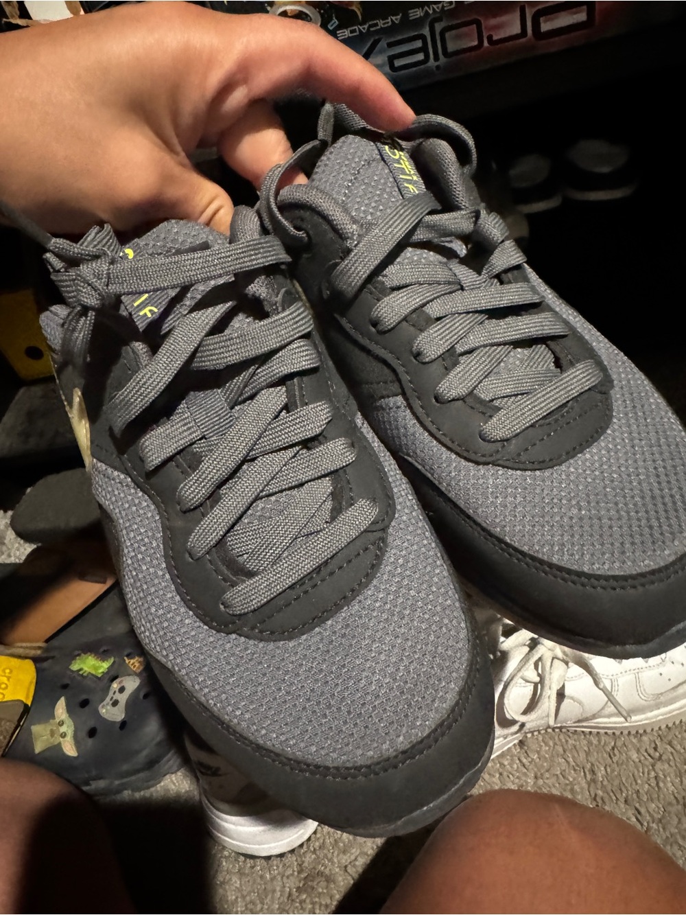 Nike Kids Gray and Black Sneakers